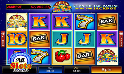 Cash Splash Progressive Pokie Machine from Microgaming